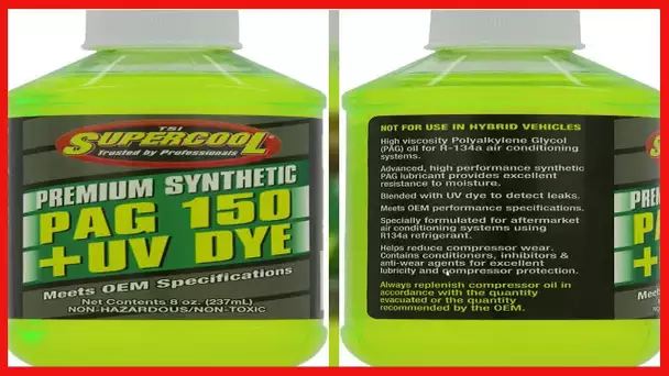 TSI Supercool P150-8D PAG 150-Viscosity Plus U/V Dye Oil - 8 oz