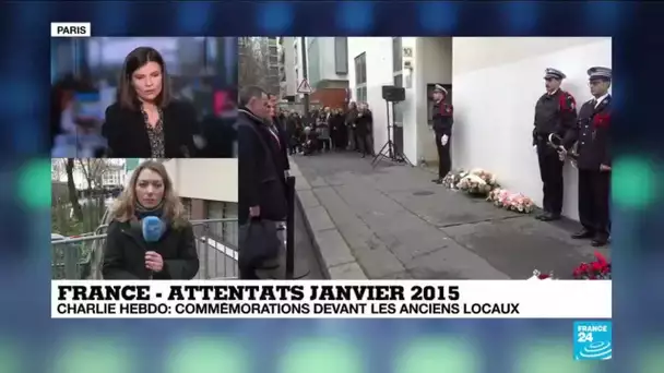 Attentats de janvier 2015 : commémorations devant les anciens locaux de Charlie Hebdo