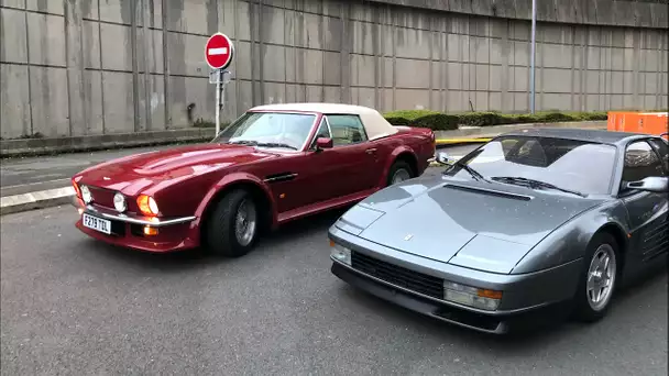 Aston Martin Vantage et Ferrari Testarossa !