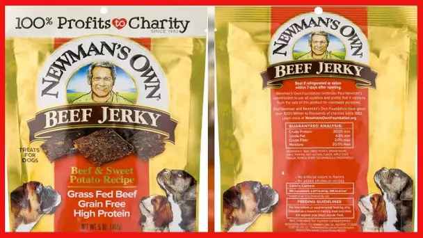 Newman's Own Jerky Treats for Dogs, 5-oz. (Pack of 6), Beef & Sweet Potato