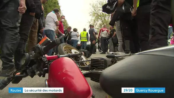 Aveyron : simulation d’accident et opérations de sensibilisation à la sécurité pour les motards