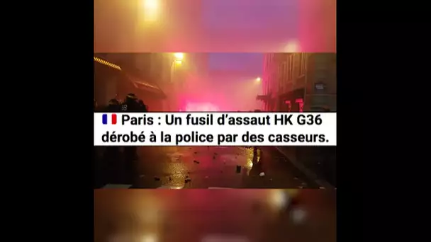 Des casseurs volent un fusil d'assaut dans un fourgon de police #shorts