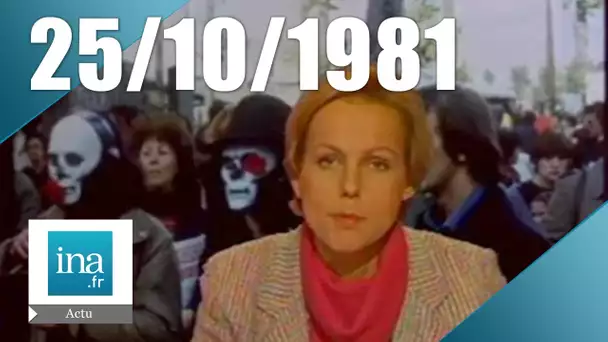 20h Antenne 2 du 25 octobre 1981 - Manifestation pacifiste à Paris | Archive INA