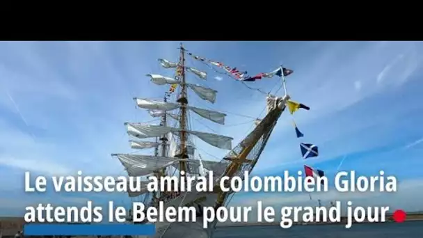 Gloria, le vaisseau amiral colombien attends le Belem au J4