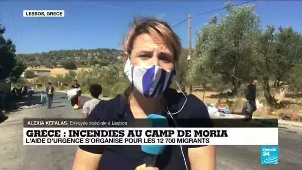 Grèce : incendies au camp de moria