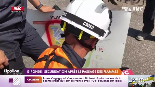 Gironde: la sécurisation après le passage des flammes