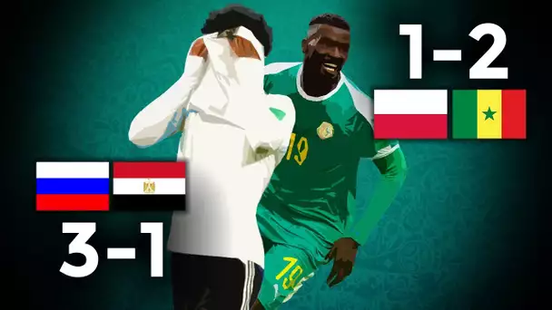 🇸🇳 Le Sénégal rit, l'Égypte pleure... 🇪🇬 (Pologne 1-2 Sénégal / Russie 3-1 Égypte)