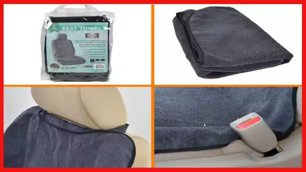BDK UltraFit Waterpoof Car Seat Towel Cover, 2 Pack with Black Trim – Washable Sweat Seat Protector,