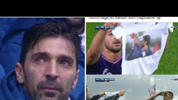 Larmes BUFFON pour Astori, vitor Hugo lui rend hommage but fiorentina, plea quadruplé, cech,Cagliari