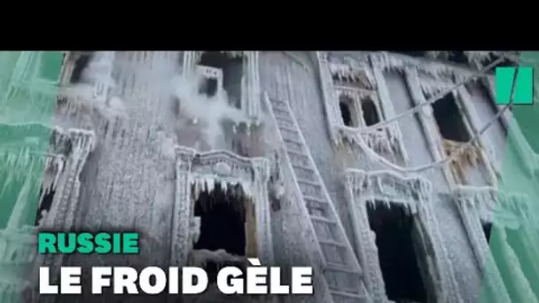 Russie : cette maison brûle et se change aussitôt en glace