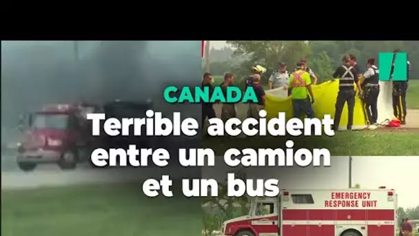 Un accident dramatique entre un camion et un minibus au Canada