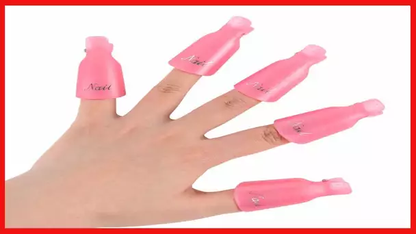 Dr.Nail 10Pcs Professional Plastic Acrylic Nail Art Polish Remover Clips UV Gel Wrap Cleaner Soak