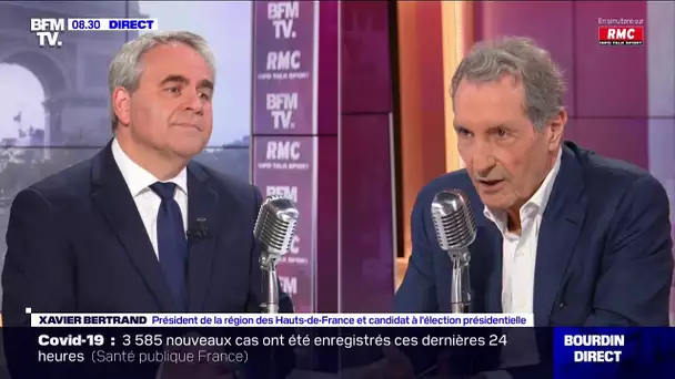 Xavier Bertrand face à Jean-Jacques Bourdin sur RMC et BFMTV