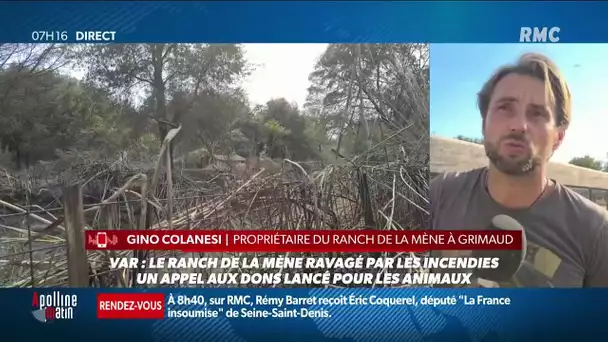 Gino Colanesi, propriétaire d'un ranch dans la zone brûlée dans le Var