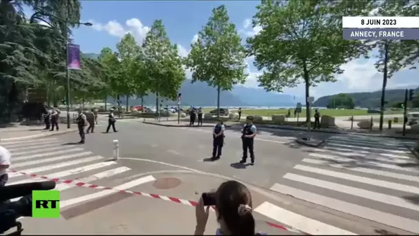 Attaque au couteau : la police sur les lieux après qu'un homme a poignardé des enfants à Annecy
