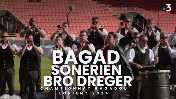 Bagad Sonerien Bro Dreger (Perros-Guirec) au championnat 2024 des bagadoù de Lorient