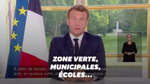 Les annonces du discours de Macron: zone verte, écoles, municipales