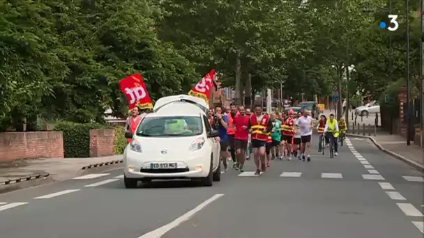 Manifestation 'sportive' des cheminots du Tarn