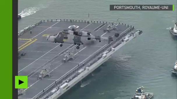 Royaume-Uni : le Queen Elizabeth se dirige vers Portsmouth (IMAGES AERIENNES)