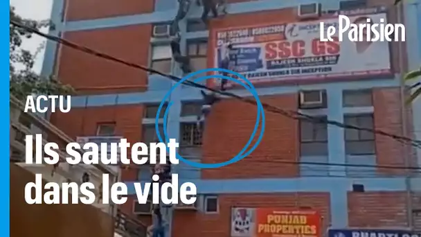 Inde : des étudiants échappent à un incendie en utilisant des cordes suspendues dans le vide.