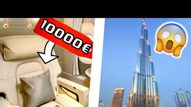 DANS UN SIEGE D&#039;AVION A 10 000€ ! PREMIERE CLASSE EMIRATES DUBAI VLOG