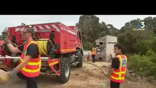 67 pompiers de l’Ardèche et de la Drôme viennent appuyer leurs collègues corses