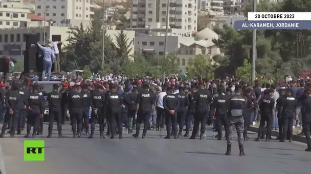 Des manifestants se heurtent à la police en Jordanie lors d'une marche pour Gaza