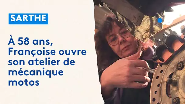 À 58 ans, Françoise ouvre son atelier de mécanique motos