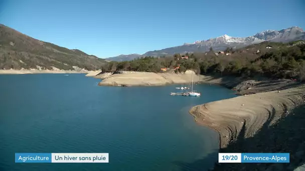 Lac de Serre-Ponçon : la sécheresse après un hiver sans pluie