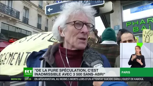 Paris : l'association du droit au logement rassemblée devant un immeuble inoccupé depuis 20 ans