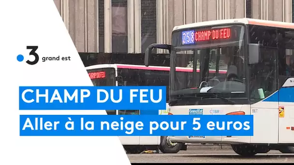 Pour aller skier au Champ du Feu, une navette propose des trajets à 5 euros depuis Strasbourg