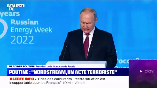 Nordstream: Vladimir Poutine dénonce "un acte de terrorisme international"