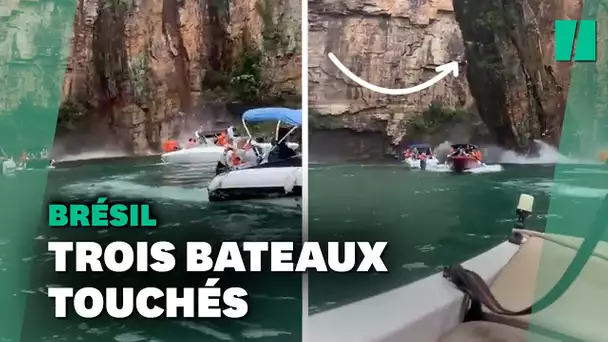 Brésil: une chute impressionnante de rochers dans le lac Furnas fait au moins 7 morts