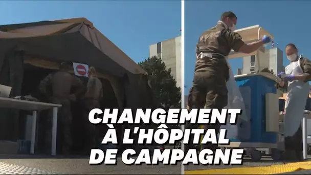 À Mulhouse, l'hôpital militaire de campagne réduit sa capacité d'un tiers