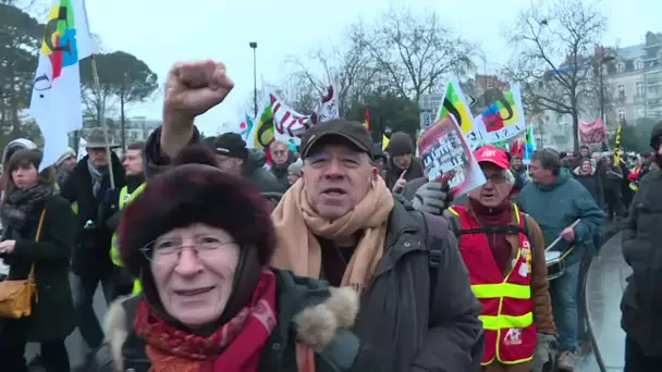 Nouvelle manifestation contre le projet de réforme des retraites à Nantes.