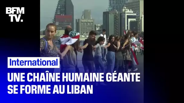 Au Liban, une chaîne humaine géante pour contester le pouvoir