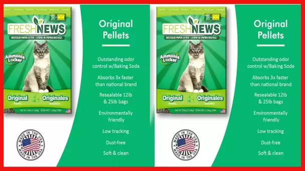 Fresh News Recycled Paper Cat Litter, Pellets