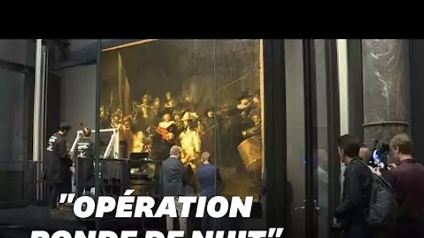 La rénovation du tableau de Rembrandt a commencé, sous les yeux du public