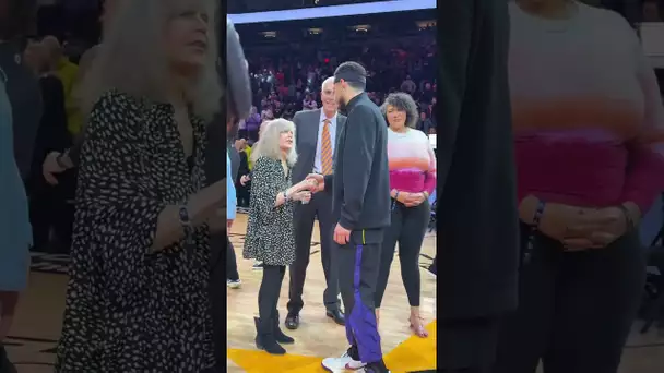 On-court ceremony-presentation for Devin Booker becoming the Suns All time leading scorer 💜