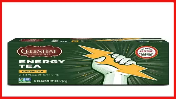Celestial Seasonings Black Energy Tea, Contains Caffeine, 12 Tea Bags (Pack of 6)