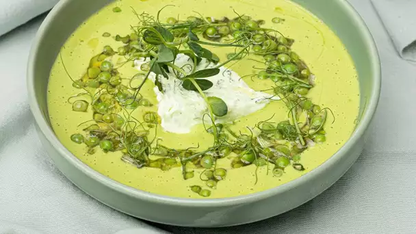 RECETTE #47  - Crème de petit pois, yaourt - Fabrice Mignot