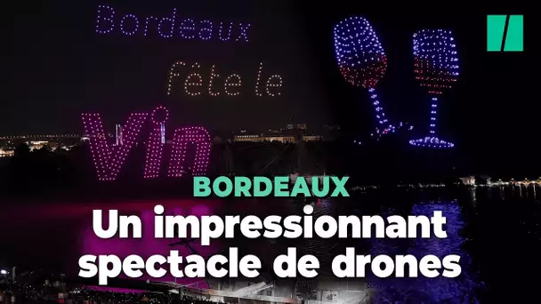 À la Fête du vin à Bordeaux, un impressionnant spectacle de drones a illuminé le ciel
