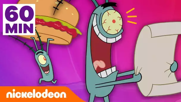 Bob l'éponge | 1 heure des meilleurs stratagèmes de Plankton ! | Nickelodeon France