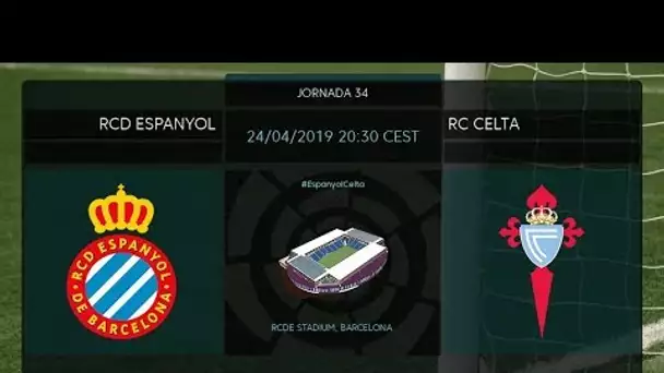 Calentamiento RCD Espanyol vs RC Celta