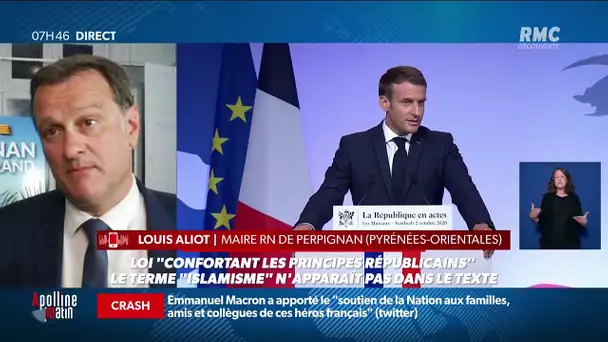 Loi confortant les principes républicains: "E.Macron a un discours schizophrène !" Louis Alliot