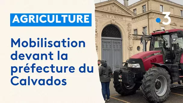 Colère des agriculteurs : rassemblement devant la préfecture du Calvados
