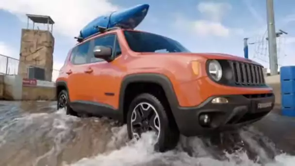 Une Jeep testée dans un bassin de rafting