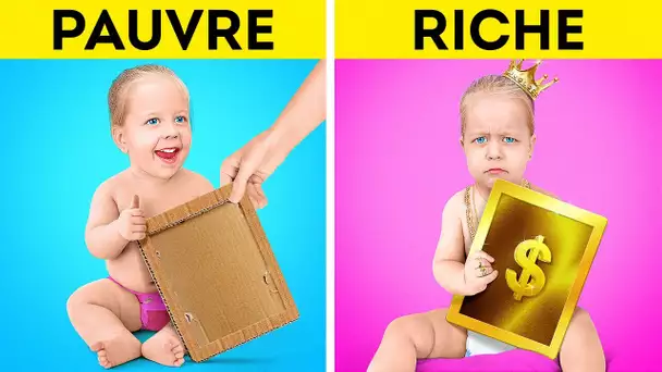 MAMAN RICHE vs MAMAN PAUVRE || Idées de Bricolage Géniales Pour Parents Bricoleurs