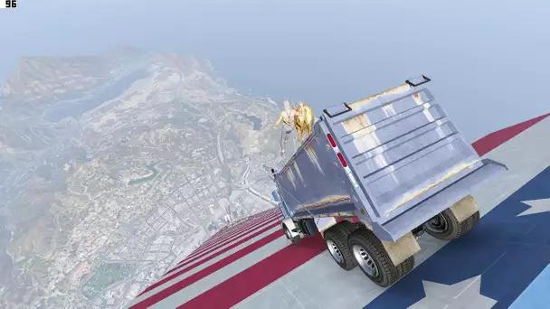 GTA 5 - MEGA RAMPE FUNNY MOMENT !! VEHICULES WTF, FAILS, STUNTS ETC