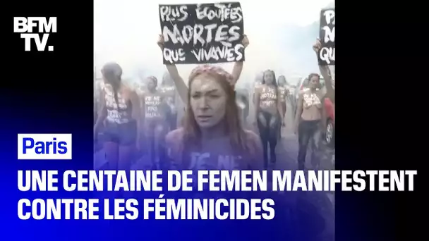 Grimées en zombies, ces Femen protestent à Paris contre les féminicides